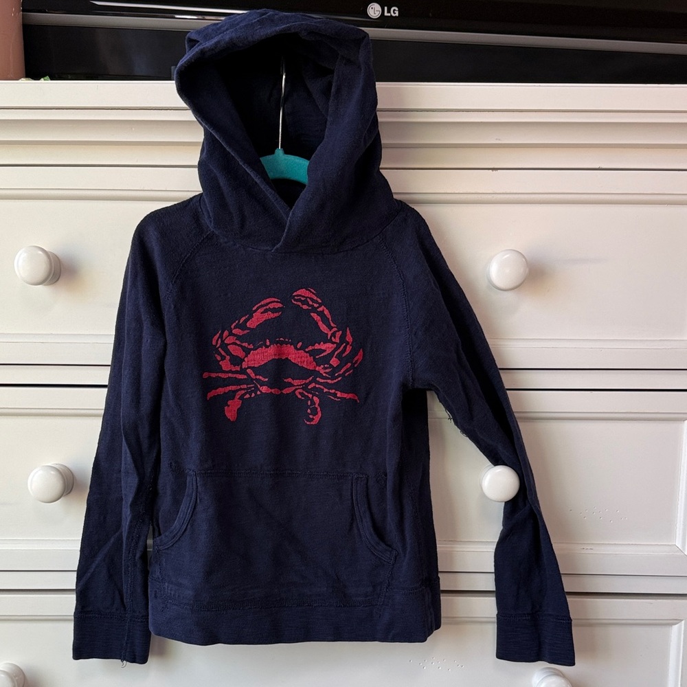 Crewcuts Navy Sweatshirt with 🦀 Design